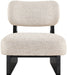 Vetra - Linen Textured Fabric Upholstered Accent Chair With Black Base - Stylish Home Furniture