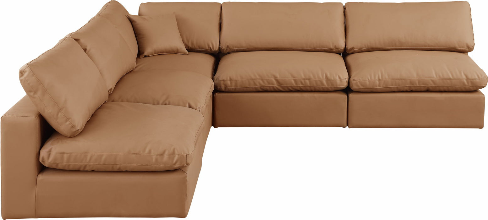Comfy - 5 Piece Faux Leather Modular Corner Armless Sectional - Stylish Home Furniture