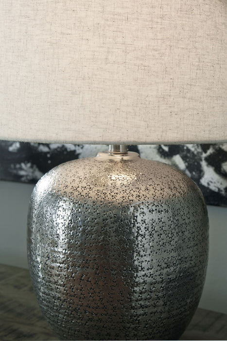 Magalie - Metal Table Lamp  - Antique Silver Finish - Stylish Home Furniture