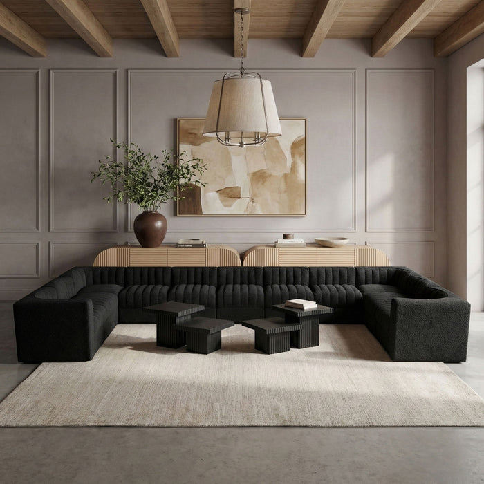 Rummi - Velvet Performance Fabric Upholstered 11 Piece Modular Sectional - Stylish Home Furniture