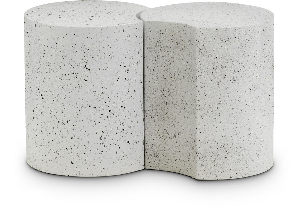 Dimple - 2 Piece Modular End Table - Terazzo Finish