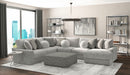 Canyon - 4 Piece Sectional With Cuddler Seat Cushions, Included Accent Pillows And Cocktail Ottoman (Right Side Facing Chaise) - Platinum - Stylish Home Furniture