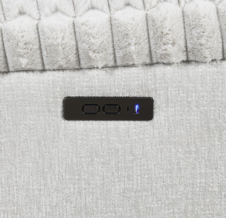 U61 - Corduroy Power 3 Piece Sectional With Bluetooth Speaker, And Wireless Charger - Gray