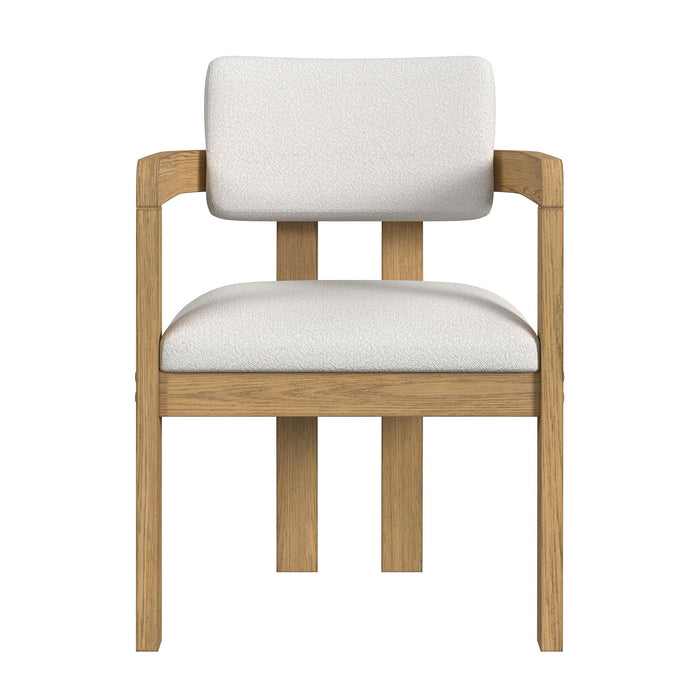 Portland - Fabric Arm Chair (Set of 2) - Natural / Snow White