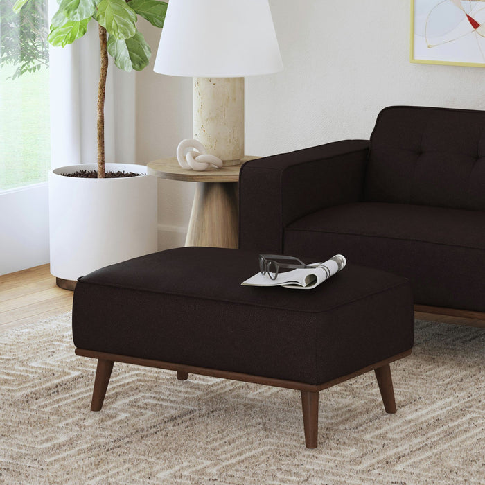 Destiny - Ottoman With Wood Base - Stylish Home Furniture