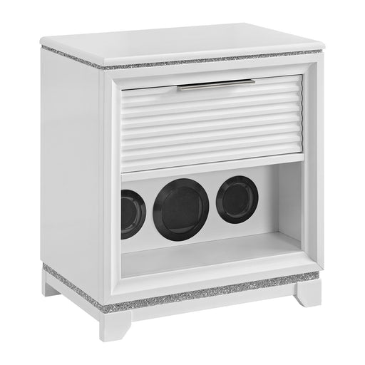 Denmark - 1-Drawer Nightstand With Speaker And USB - White - Stylish Home Furniture