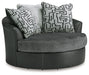 Brixley Pier - Oversized Swivel Accent Chair - Graphite - Stylish Home Furniture