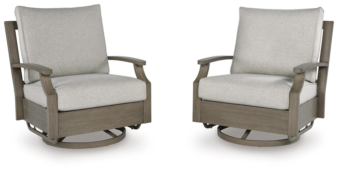 Rainier Ranch - Swivel Glider Chair With Cushion - Brown / Beige - Stylish Home Furniture