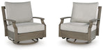 Rainier Ranch - Swivel Glider Chair With Cushion - Brown / Beige - Stylish Home Furniture