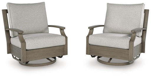 Rainier Ranch - Swivel Glider Chair With Cushion - Brown / Beige - Stylish Home Furniture