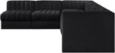 Rummi - Velvet Performance Fabric Upholstered 6 Piece Modular Sectional - Stylish Home Furniture
