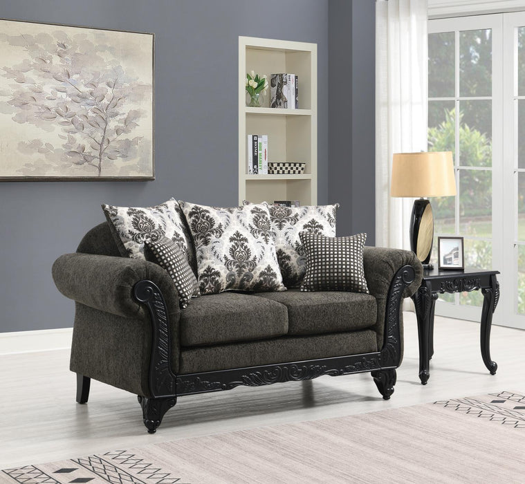 U208 - Traditional Loveseat - Charcoal