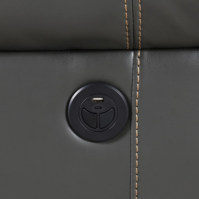 U23 - 3 Piece Power Reclining Sectional With Screen - Gray