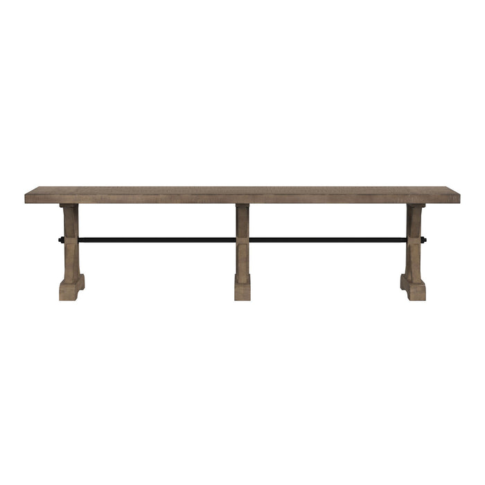 Yellowstone - Dining Bench With Metal Bar Cross - Medium Brown - Stylish Home Furniture