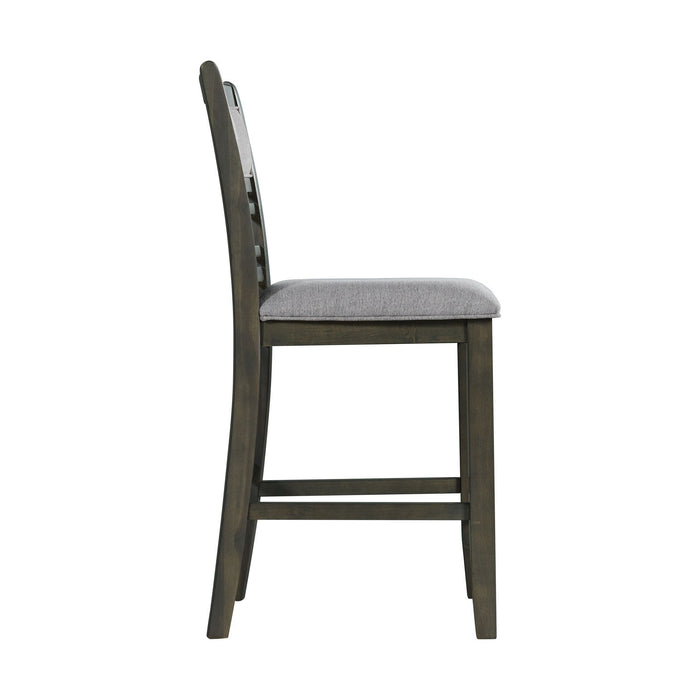 Amherst - Counter Side Chair With Fabric Cushion (Set of 2) - Gray Finish - Stylish Home Furniture