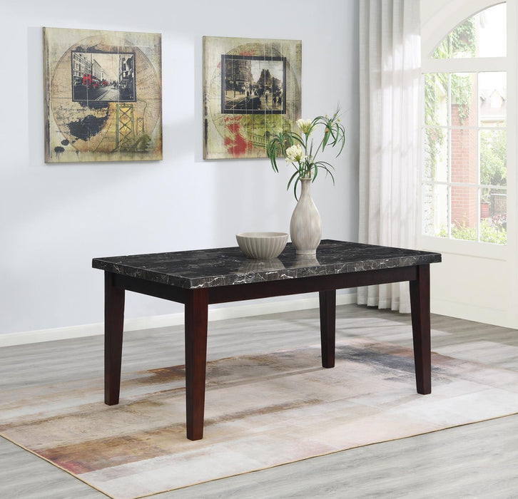 D128 - Marble Dining Table - Dark Brown