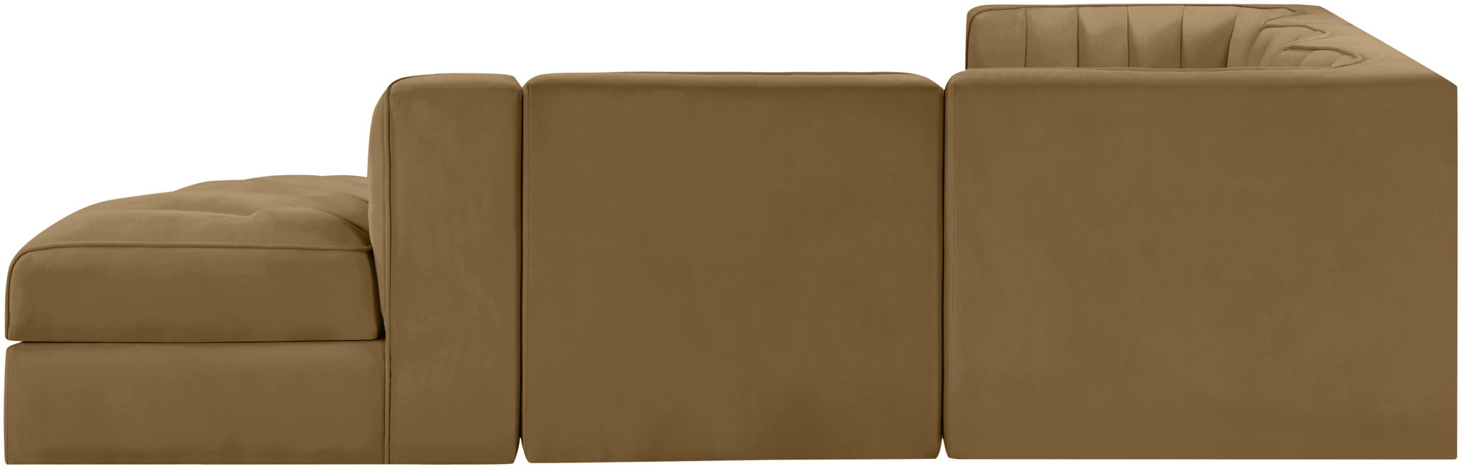 Rummi - Velvet Performance Fabric Upholstered 5 Piece Modular Sectional - Stylish Home Furniture