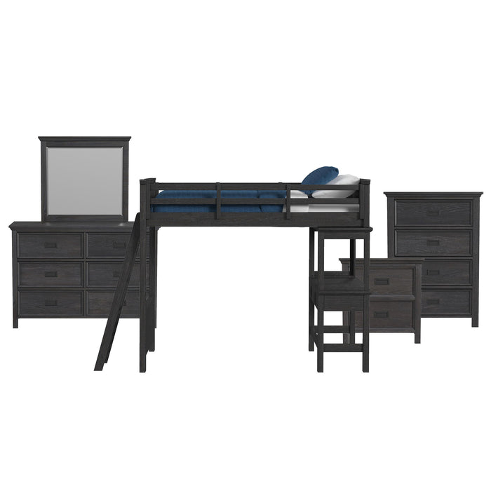 Hampton Kids - Loft With Ladder And Desk With Speaker Bedroom Set - Stylish Home Furniture