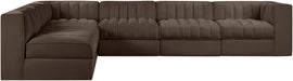 Rummi - Velvet Performance Fabric Upholstered 6 Piece Modular Sectional - Stylish Home Furniture