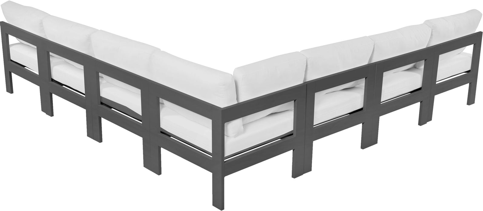 Nizuc - Outdoor Patio 7 Piece Modular Sectional With Gray Frame