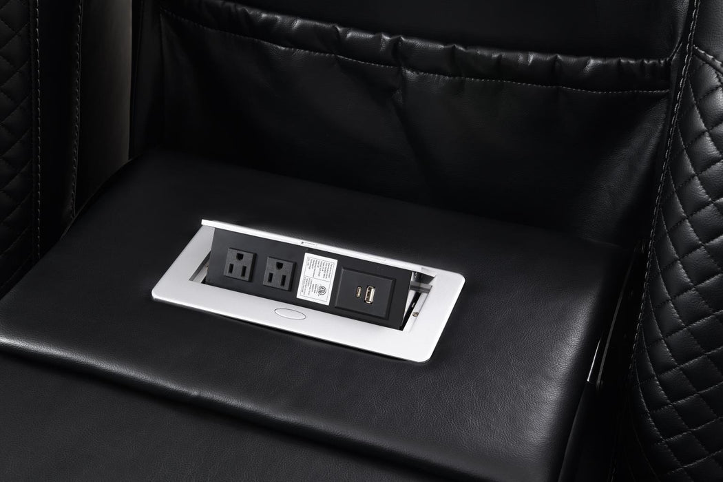 U92 - LED Power Reclining With Power Headrest Chair - Black - Stylish Home Furniture