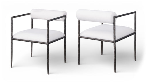 Axis - Linen Textured Cream Fabric Upholstered Dining Chair (Set of 2) - Stylish Home Furniture