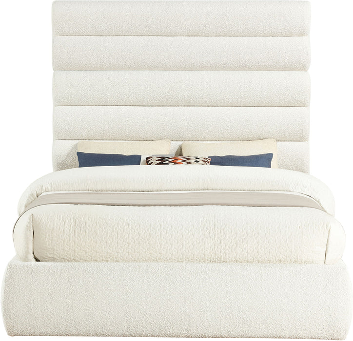 Adam - Boucle Fabric Bed With 70.5" Headboard - Stylish Home Furniture