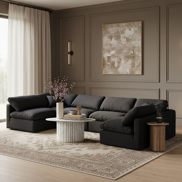 Indulge - Linen 6 Piece Modular U-Shaped Sectional - Stylish Home Furniture