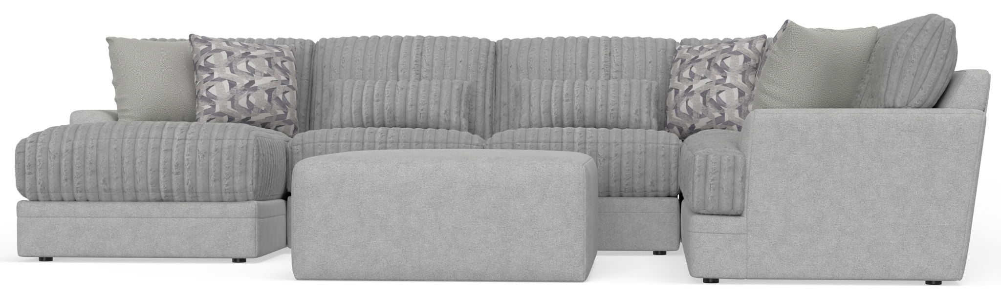 Titan - Sectional With Comfort Coil Seating, Cocktail Ottoman And Accent Pillows Included