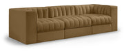 Rummi - Velvet Performance Fabric Upholstered 3 Piece Modular Sofa - Stylish Home Furniture