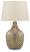 Mari - Glass Table Lamp  - Gray / Gold Finish - Stylish Home Furniture