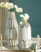 Mohsen - Vase Set (Set of 2) - Gold Finish / White - Stylish Home Furniture