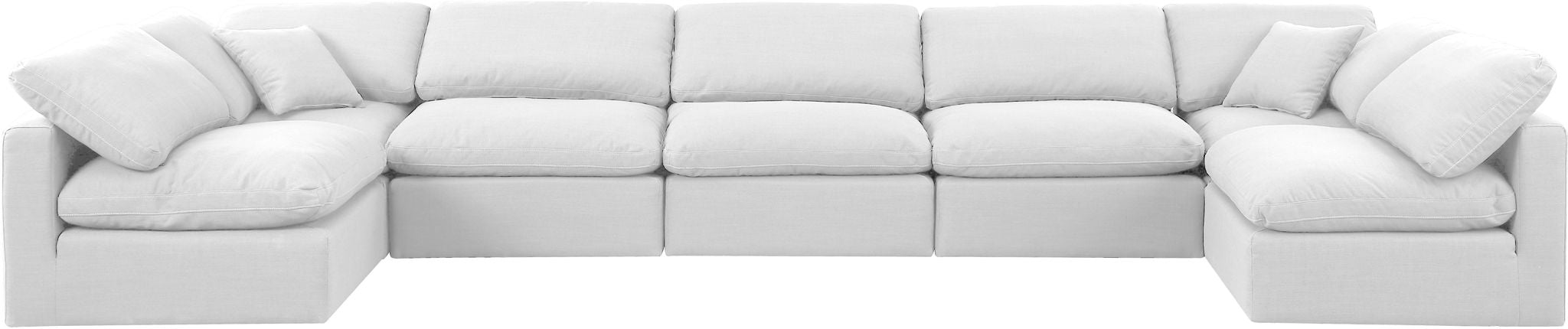 Indulge - Linen 7 Piece Modular U-Shaped Sectional - White