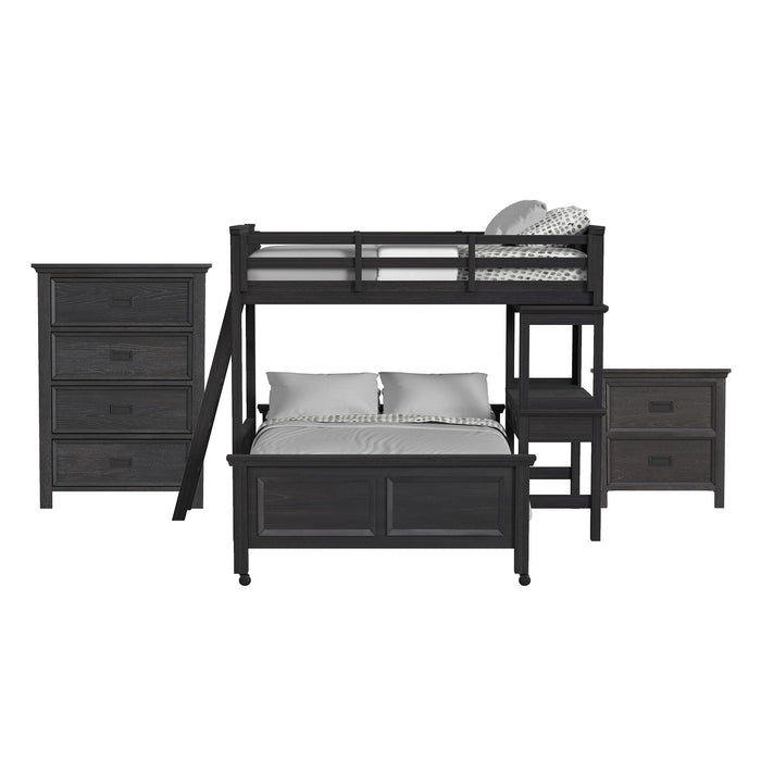 Hampton Kids - Loft With Ladder And Desk With Speaker Bedroom Set - Stylish Home Furniture