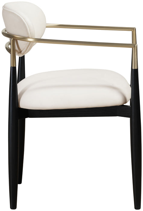 Riccio - Faux Leather Dining Arm Chair (Set of 2) - Black And Gold Frame