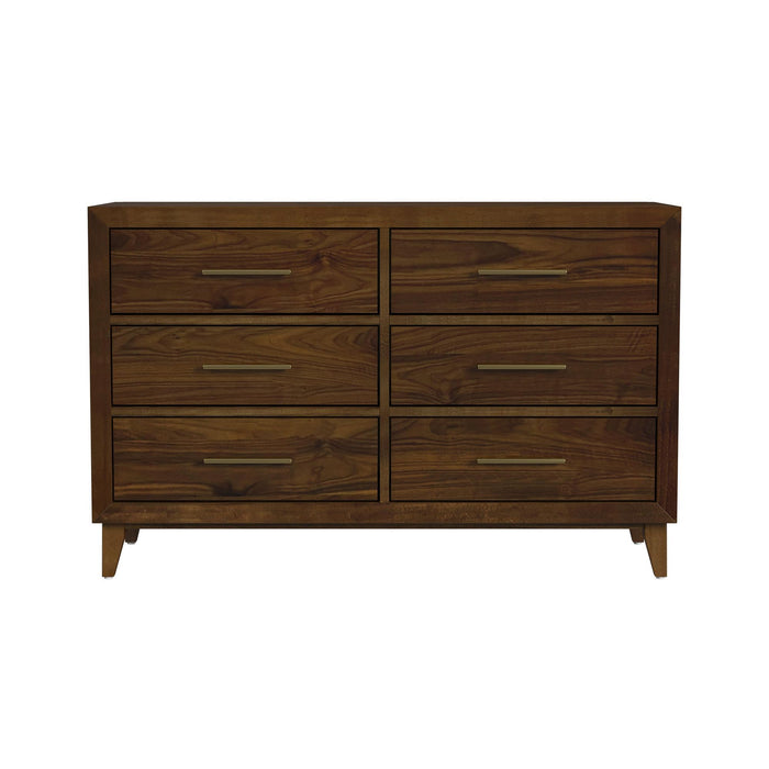 Malia - 6-Drawer Dresser - Walnut - Stylish Home Furniture
