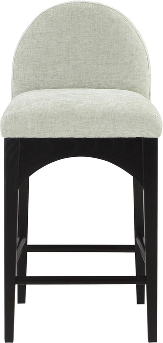 Waldorf - Chenille Stool With Black Legs