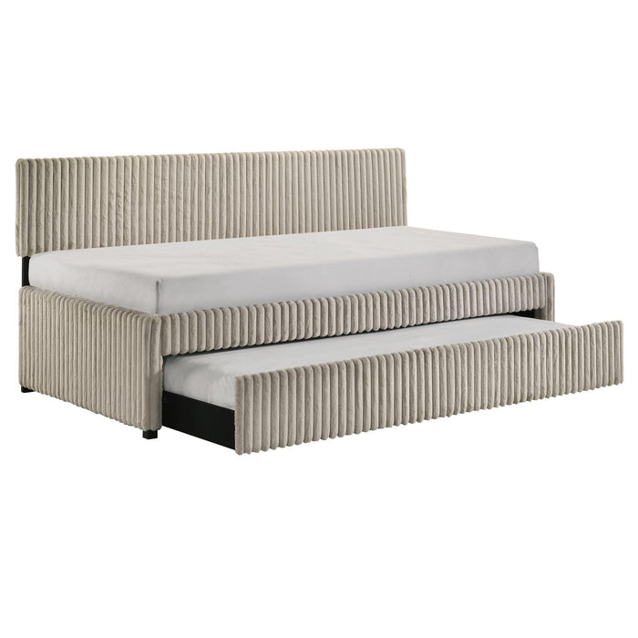 Arden - Twin Daybed With Trundle - Corduroy Beige - Stylish Home Furniture