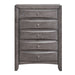 Emily - 5-Drawer Chest (Sturdy) - Gray - Stylish Home Furniture