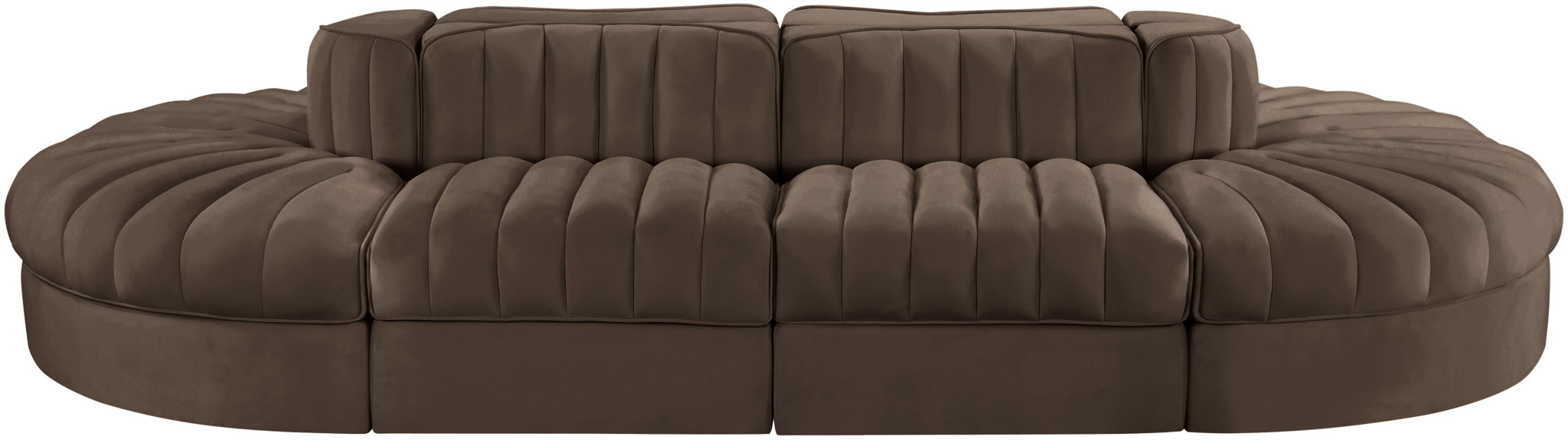Rummi - Oval Velvet Performance Fabric Upholstered 8 Piece Modular Sectional - Stylish Home Furniture