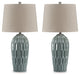 Hadbury - Ceramic Table Lamp (Set of 2) - Pale Blue / Teal - Stylish Home Furniture