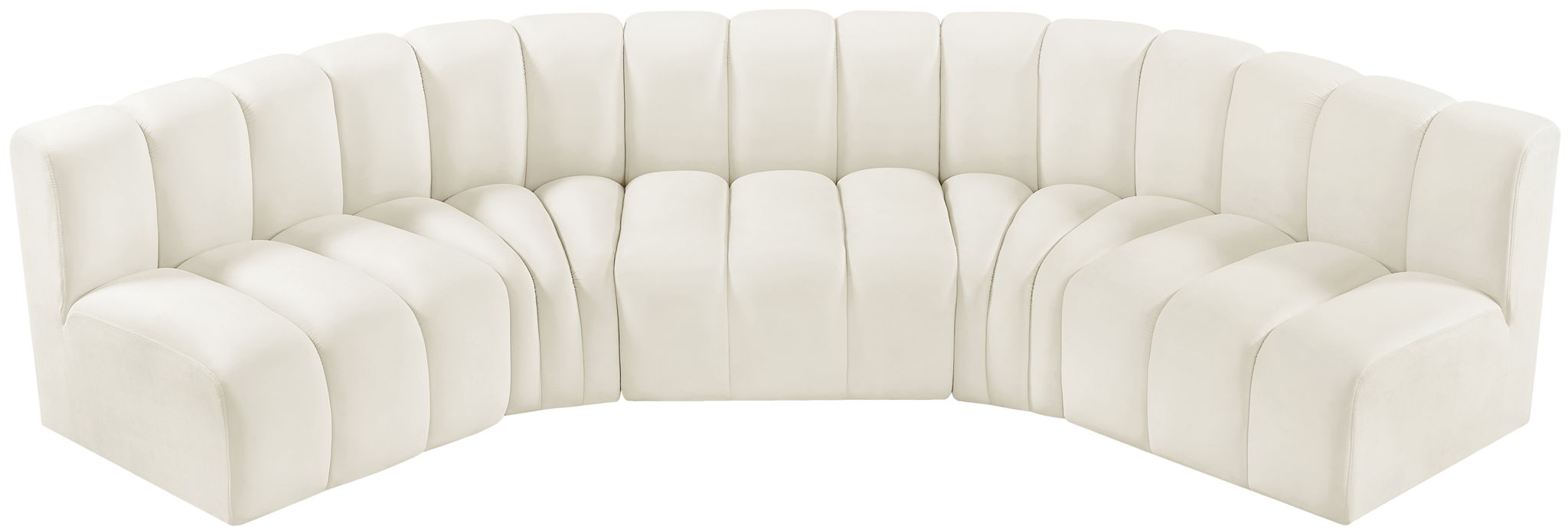 Arc - Velvet 5 Piece U-Shaped Modular Sofa