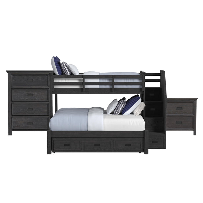 Hampton Kids - Bunk With Staircase And Trundle Bedroom Set - Stylish Home Furniture
