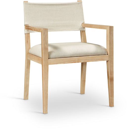 Avon - Linen Textured Performance Fabric Upholstered Dining Arm Chair