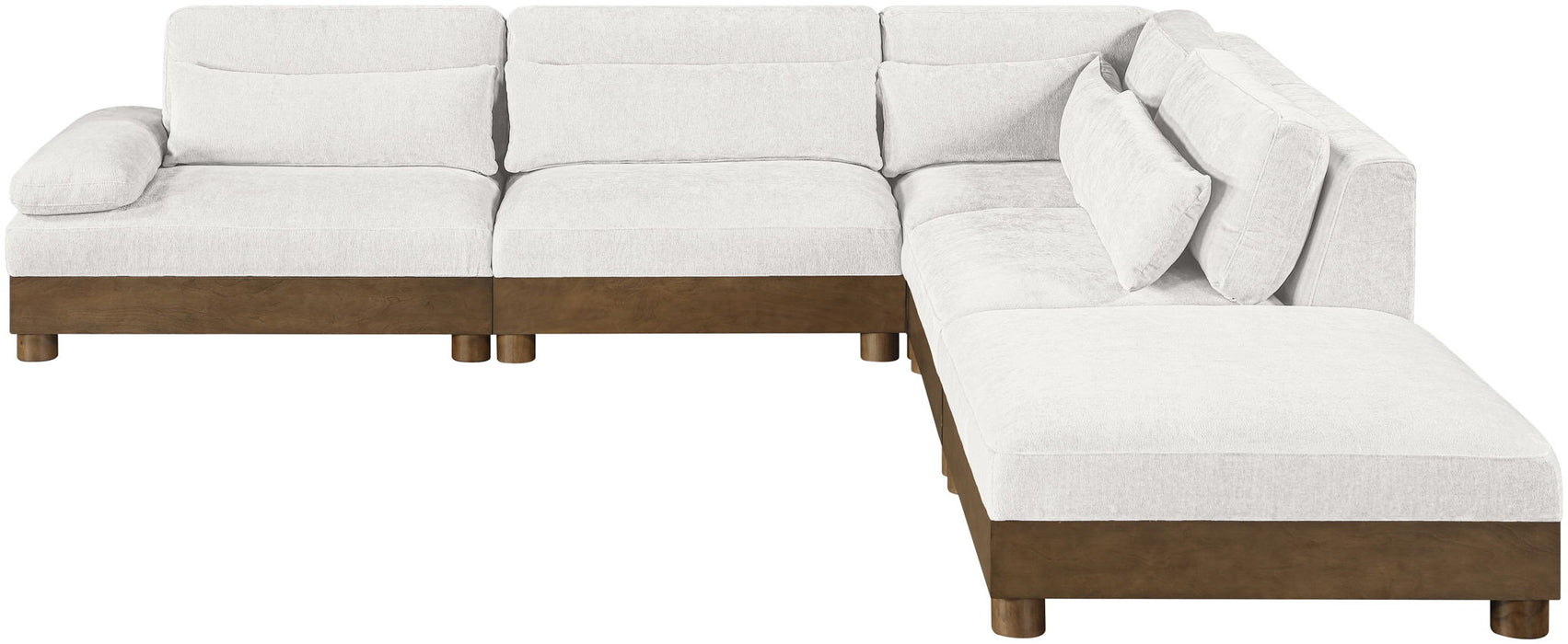 Turin - Chenille Fabric Upholstered Modular Sectional - Cream - Stylish Home Furniture
