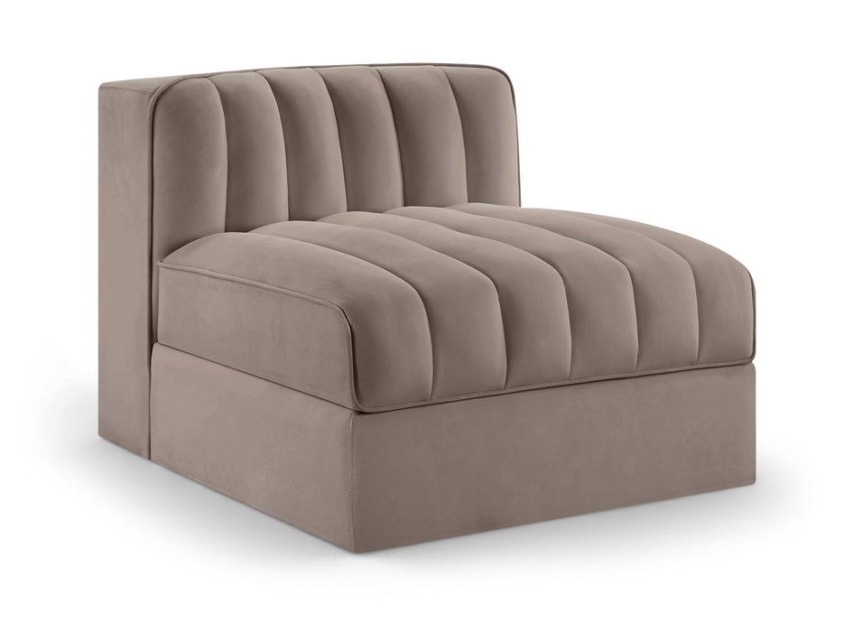 Rummi - Velvet Performance Fabric Upholstered Modular Armless Chair - Stylish Home Furniture