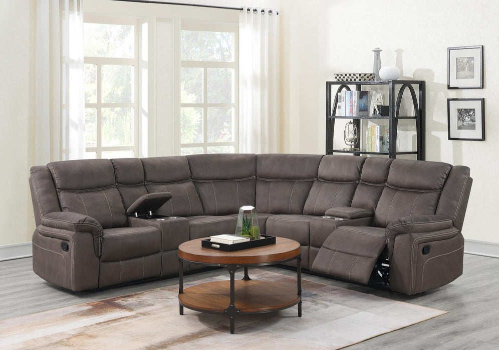 U90 - 3 Piece Reclining Sectional - Brown