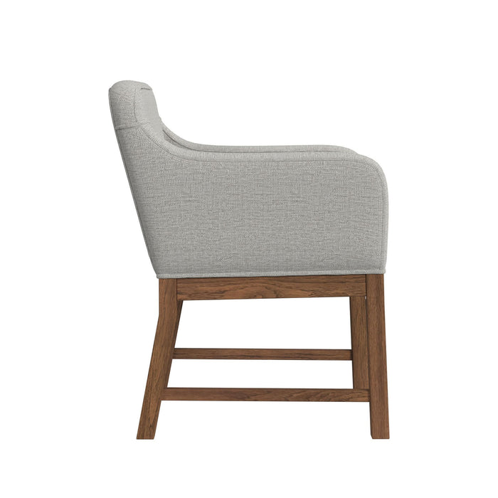 Glinda - Upholstered Fabric Dining Chair (Set of 2) - Brown / Light Gray
