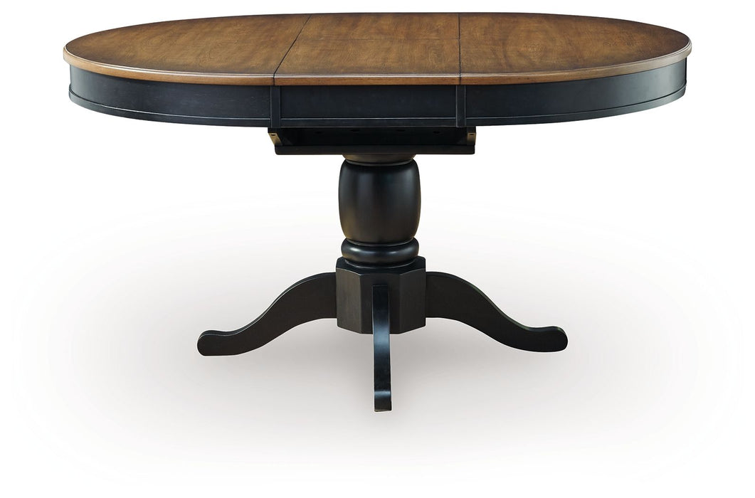 Clorazi - Oval Dining Room Butterfly Extension Table - Black / Brown - Stylish Home Furniture