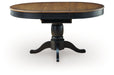 Clorazi - Oval Dining Room Butterfly Extension Table - Black / Brown - Stylish Home Furniture